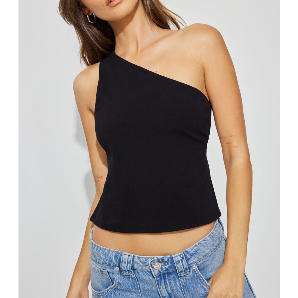 Garage Black Asymmetrical Tank Top